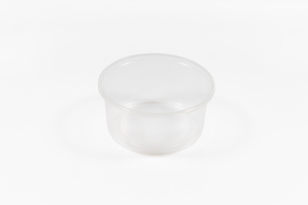 Caserola alim. rotunda, transp. 250 mlPP, cu capac transp. [100b]