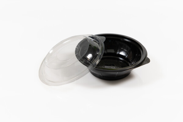 Caserola salata neagra/transparenta+capac transo. 500ml (PET)