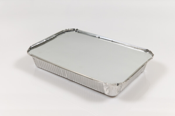 Caserola aluminiu 2380 ml,300*216*43 mm cu capac carton-aluminiu [100 buc]