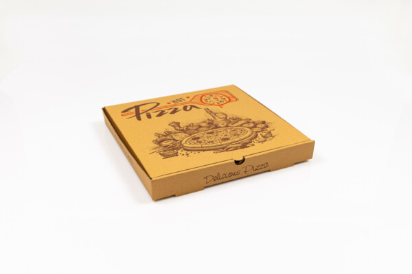Cutie carton kraft pentru pizza, 24x24 cm [50 buc]