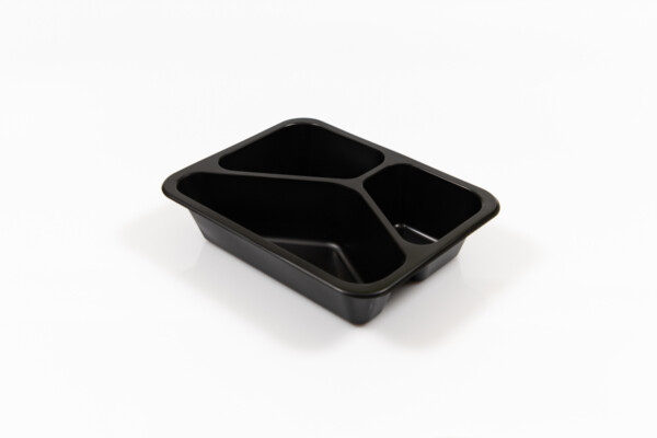 Caserola PP neagra 3 comp 227x178x50 [50 buc]