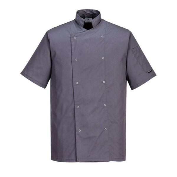 Jacheta bucatar Cumbria Chefs Jacket S/S C733 Portwest-Gri-XL