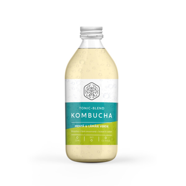 Tonic-Blend Kombucha cu Mentă și Lămâie Verde - Bax 12 Sticle 330 ml